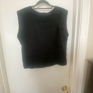 Madewell Black Button back linen top